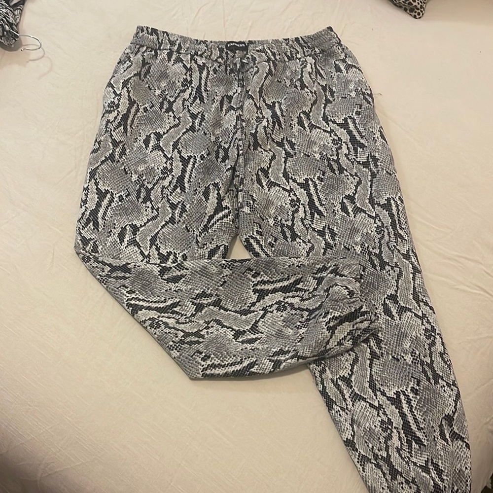 Snakeskin Print Joggers